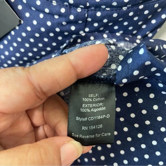 Haute Fox Polka Dot Spaghetti Strap Mini Dress Navy White Size 3X - Picture 7 of 9